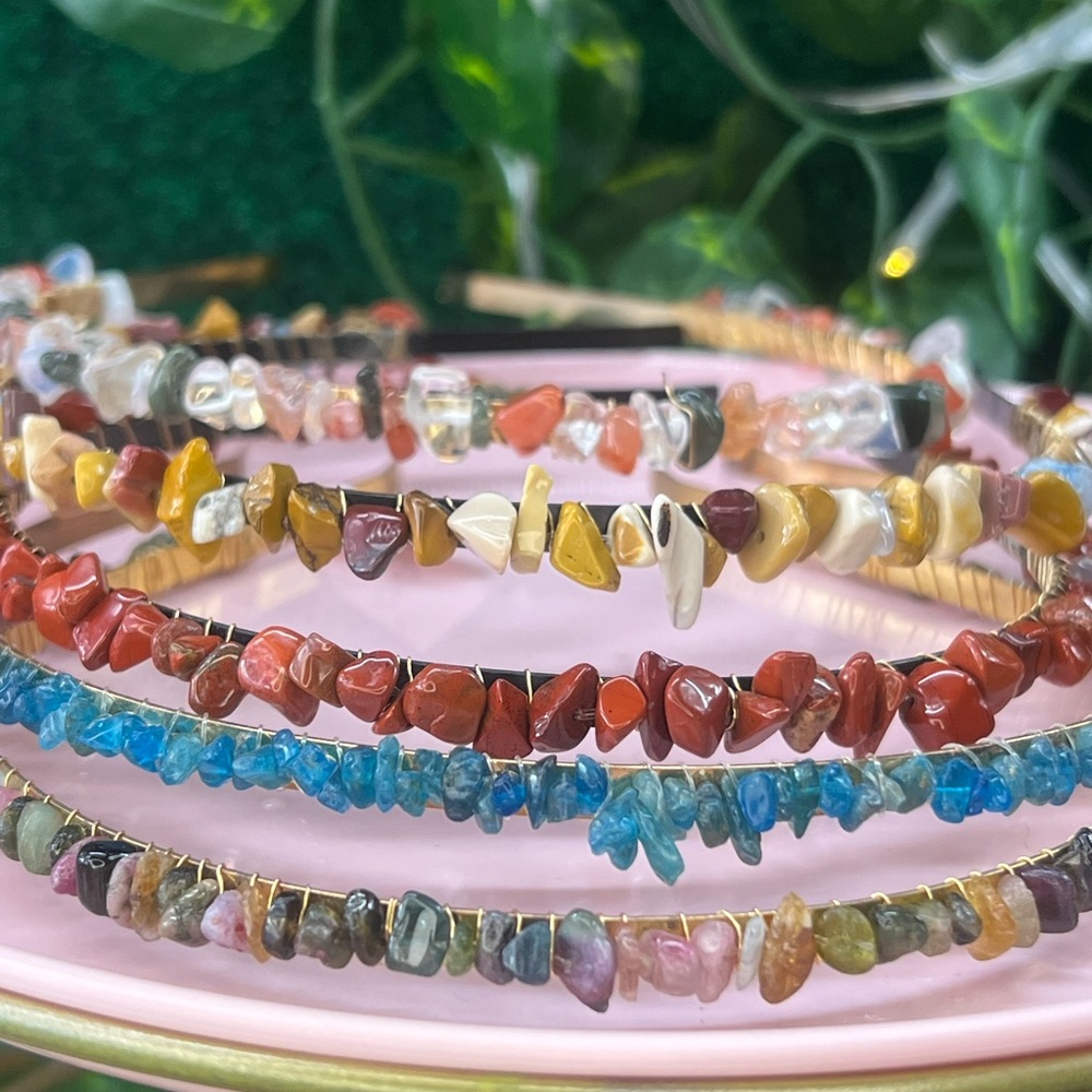 Headband with crystal chips